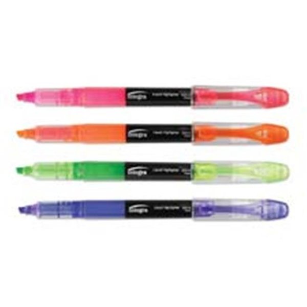 Integral Integra ITA30000 Liquid Ink Highlighter- Chisel Tip- 5-ST- Assorted ITA30000